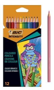 Kredki BIC Intensity Up Ołówowe 12 Różnych Kolorów Pudełko