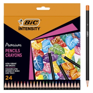 Kredki BIC Intensity Premium Ołówkowe 24 Różne Kolory Pudełko