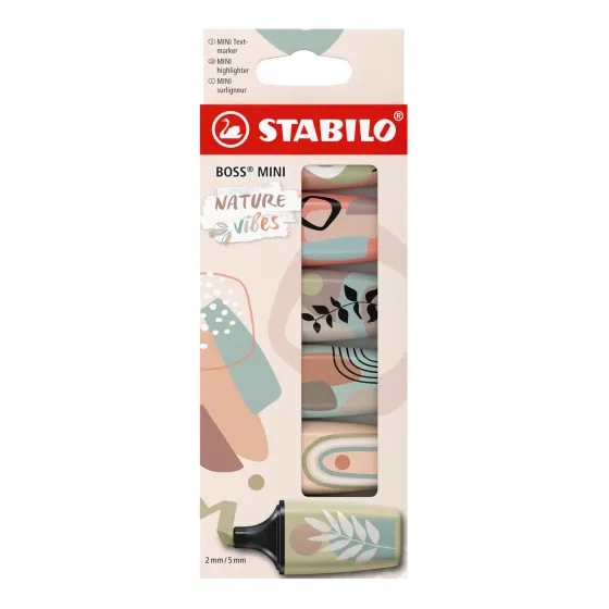 Zakreślacz STABILO BOSS MINI Nature Vibes Etui 6 Sztuk Różne Kolory