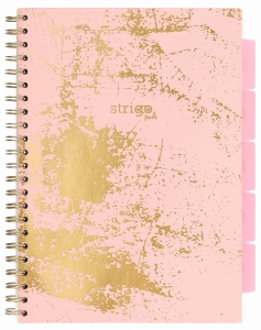 Kołonotatnik Strigo Pads Animals Marmur A4 Kratka Różowy 100 Kartek