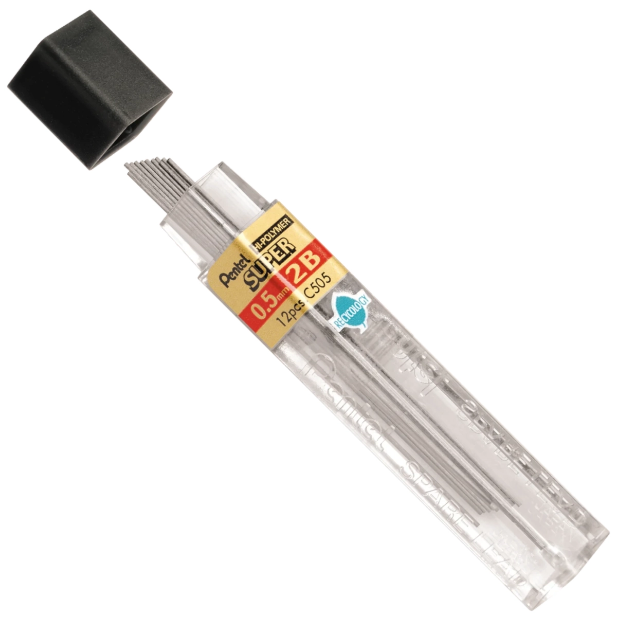 Grafit Pentel 0,5 mm 2B 12 Sztuk