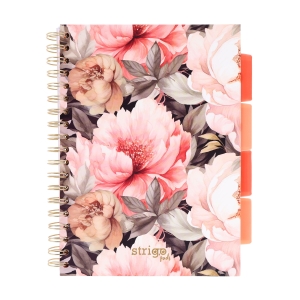 Kołonotatnik Strigo Pads Kwiaty B5 Kratka Beżowy 100 Kartek