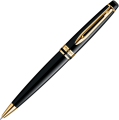Długopis Waterman Expert Deluxe Szeroki Czarny Pozłacany + Etui + Torebka