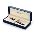 Długopis Waterman Expert Deluxe Szeroki Czarny Pozłacany + Etui + Torebka
