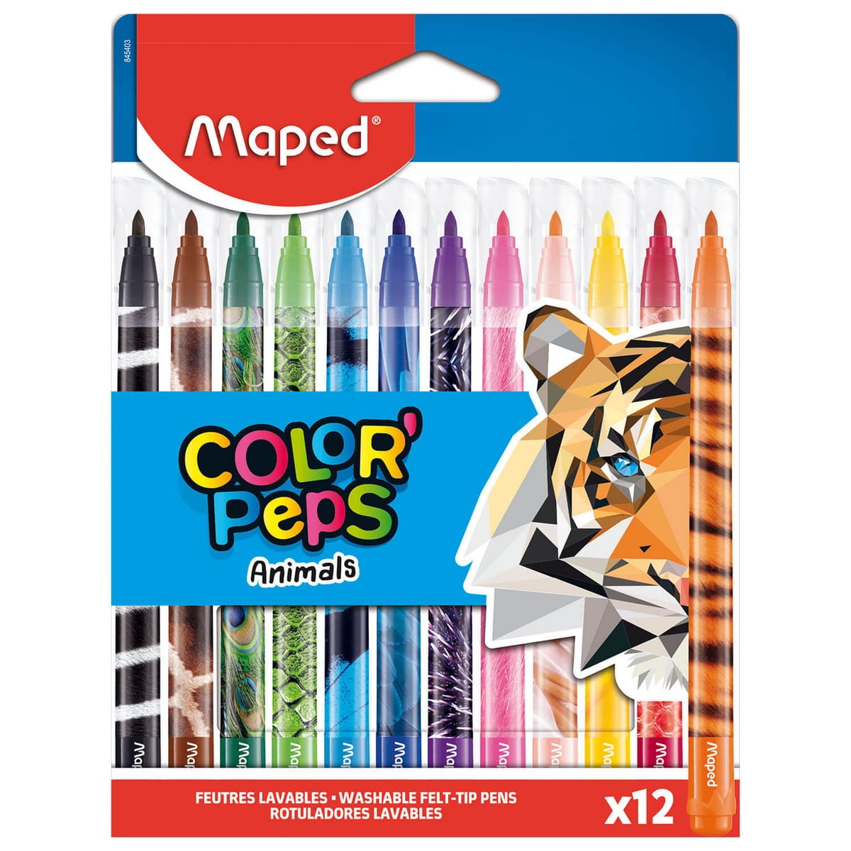Flamastry Colorpeps Animals 12 Kolorów Opakowanie Maped Do Szkoły Domu