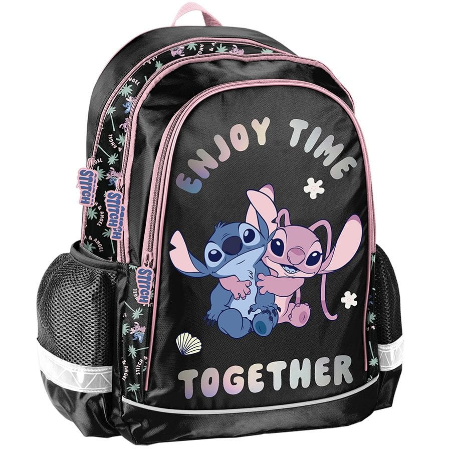 Plecak Czarny Together Stitch i Angel Paso Do Szkoły Dla Dziewczynki