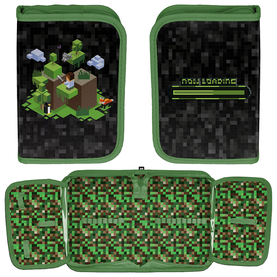 Piórnik Szkolny Bez Wyposażenia Dwie Klapy Minecraft Press Start Game Paso