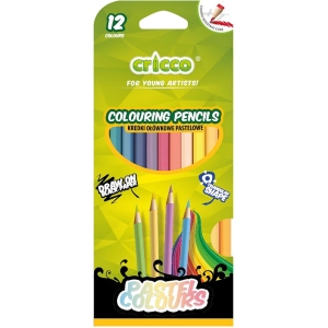 Kredki Ołówkowe Trójkątne Pastelowe Cricco 12 Kolorów Do Prac Plastycznych