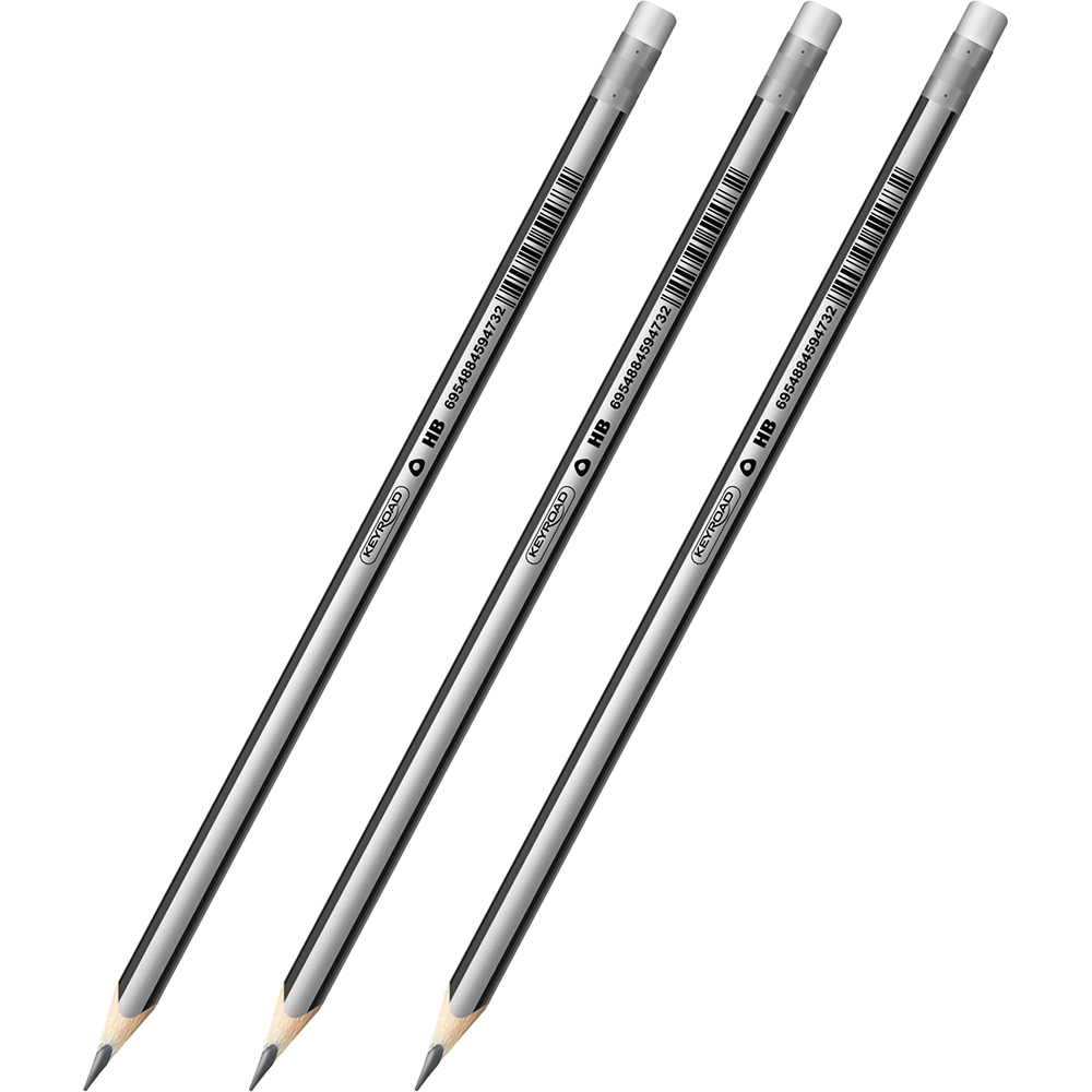 Ołówek Keyroad z Gumką Trójkątny HB KR971547 3 Sztuki