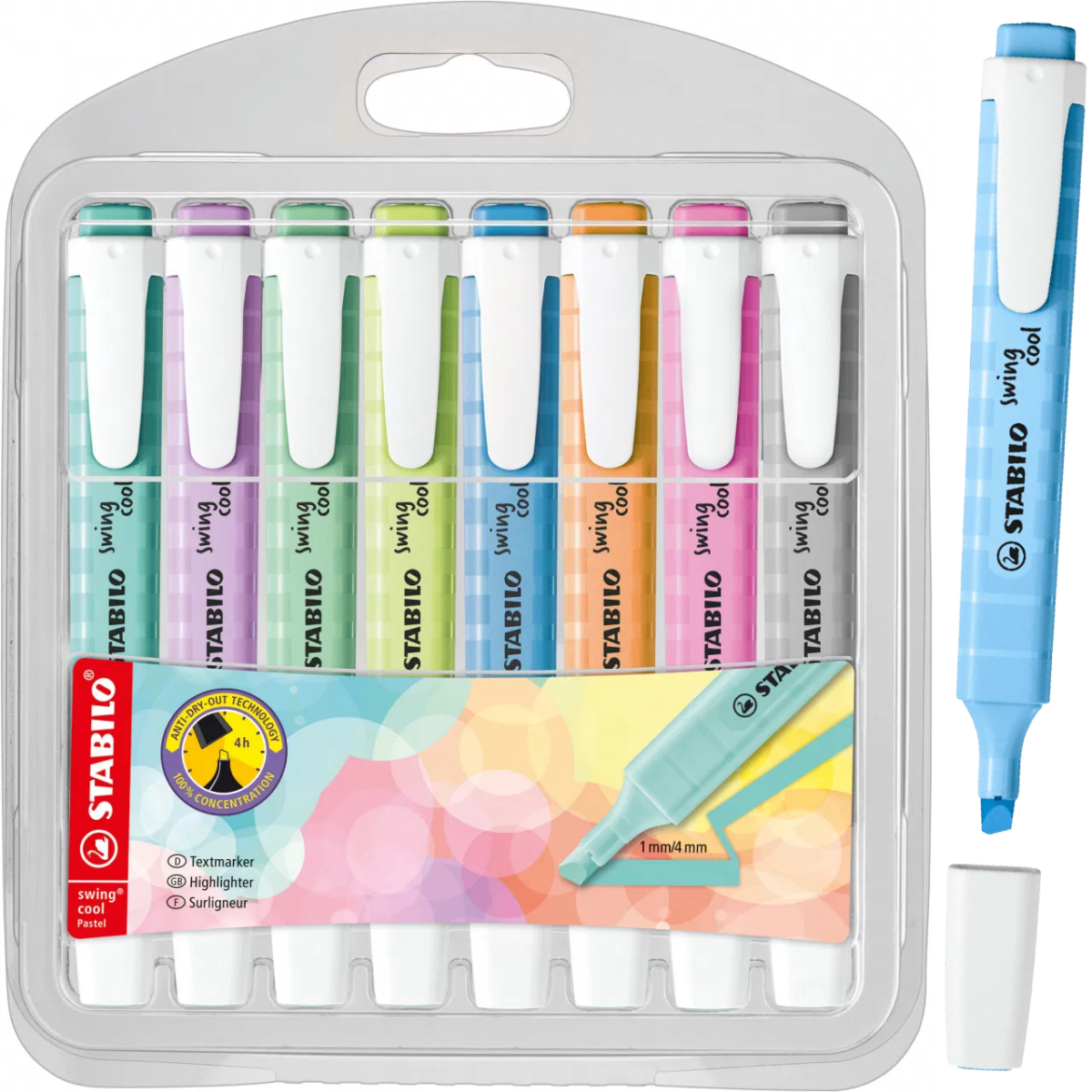 Zakreślacz Stabilo Swing Cool Pastel 8 Kolorów W Etui Plastikowym