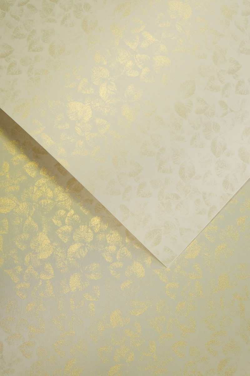 Papier Ozdobny Liście Kremowy 20 Arkuszy 250g Galeria Papieru