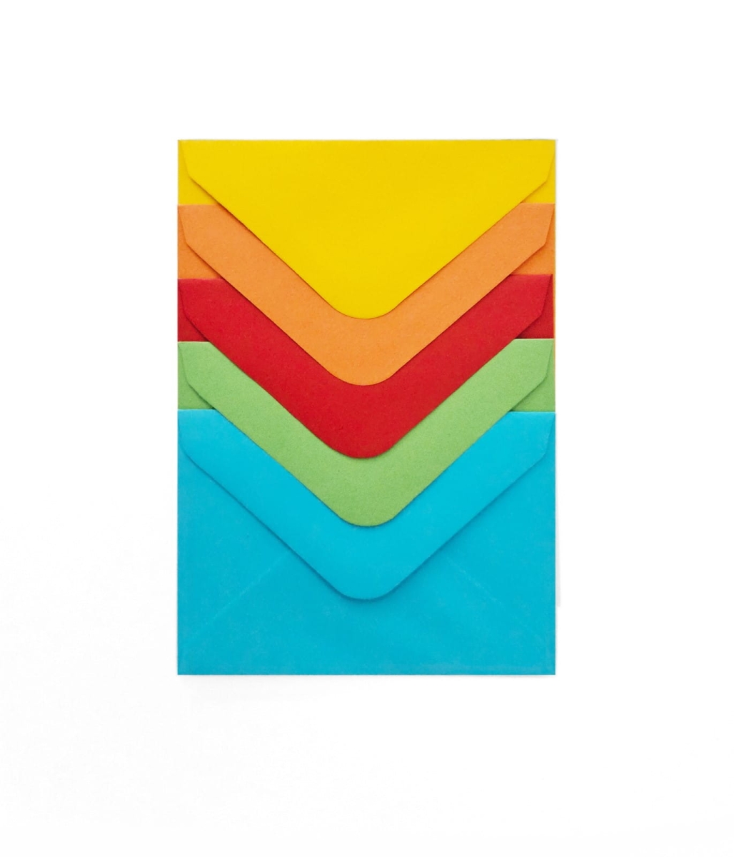 Koperta Ozdobna 70mm x 100mm Gładki Różne Kolory 10 Sztuk Galeria Papieru