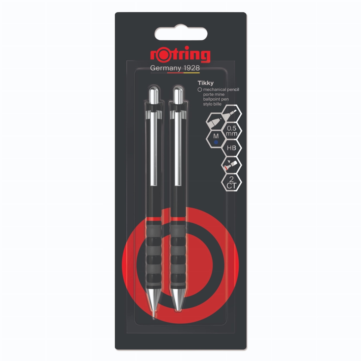 Zestaw Rotring Tikky Ołówek Automatyczny 0,5mm Długopis Końcówka M