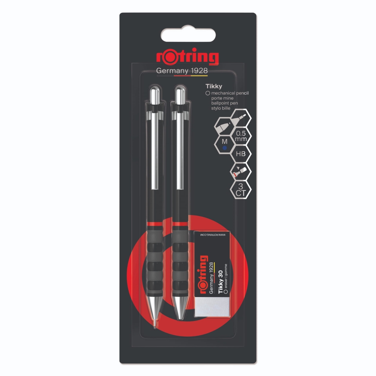 Zestaw Rotring Tikky Ołówek Automatyczny 0,5mm Długopis Końcówa M Gumka