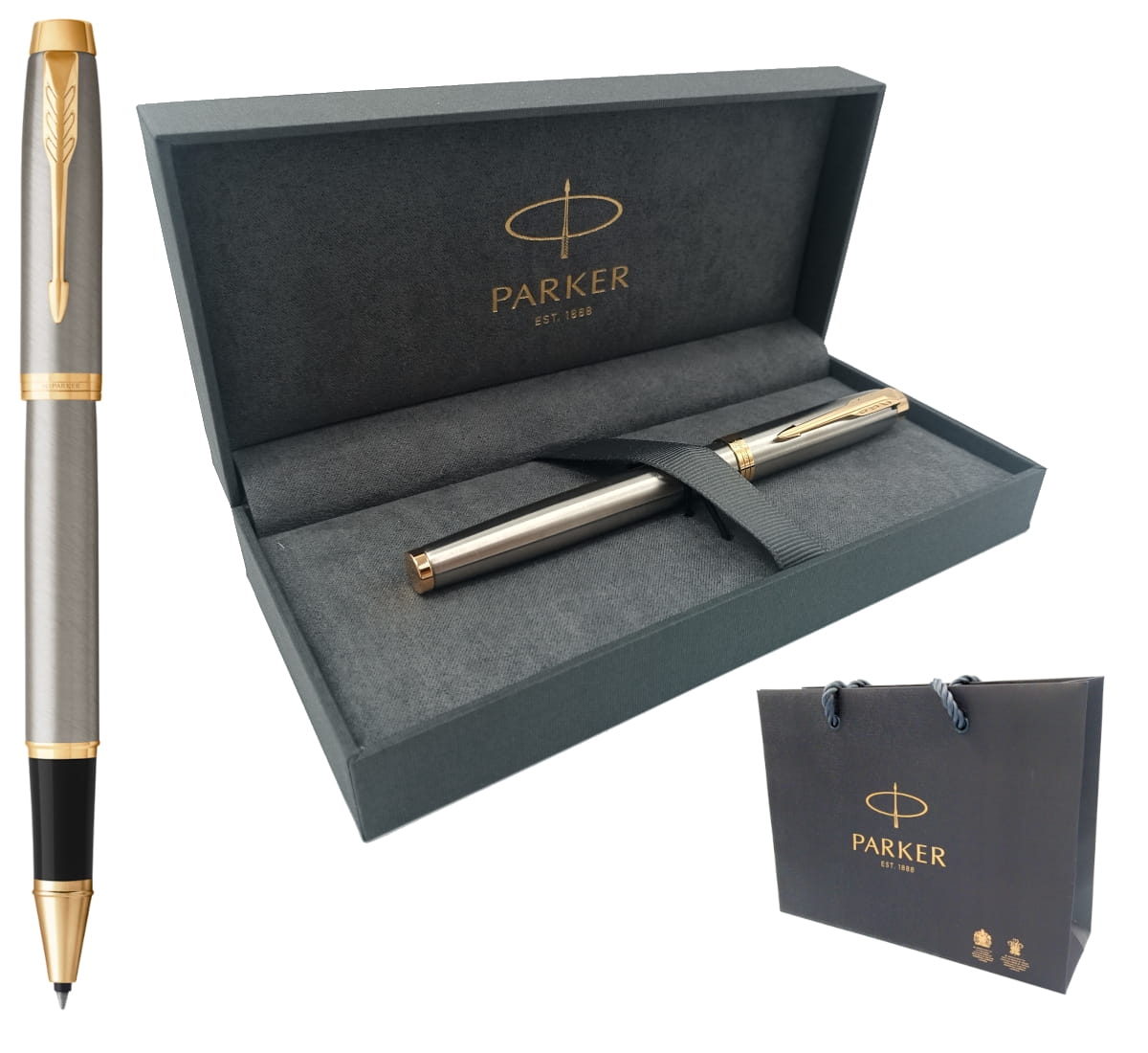 Pióro Kulkowe Parker IM Brushed Metal GT + Opakowanie Prezentowe Gift Box