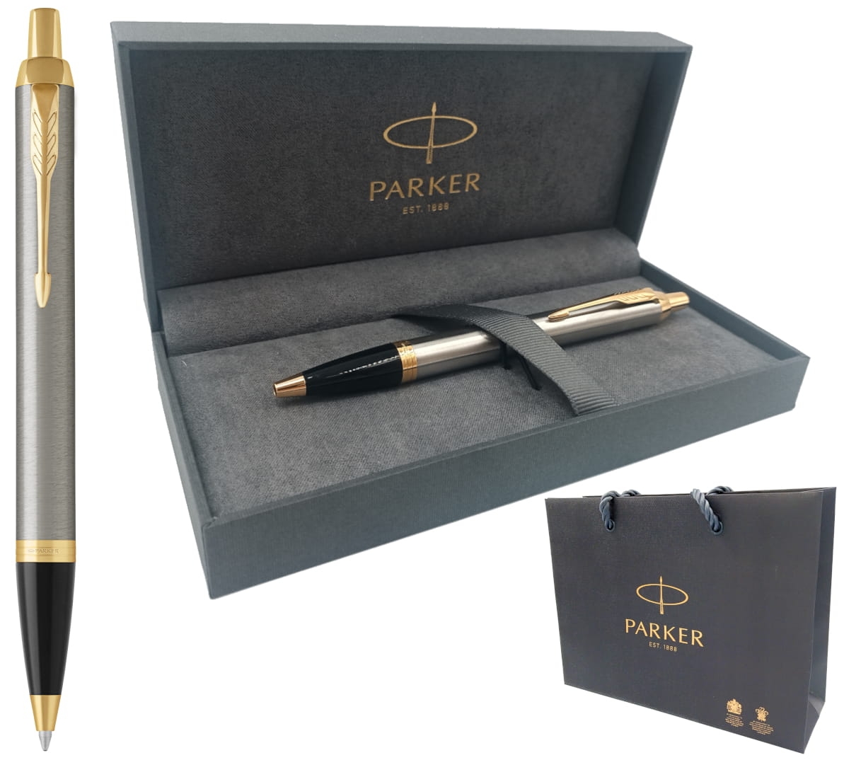 Długopis Parker IM Brushed Metal GT + Opakowanie Prezentowe Gift Box