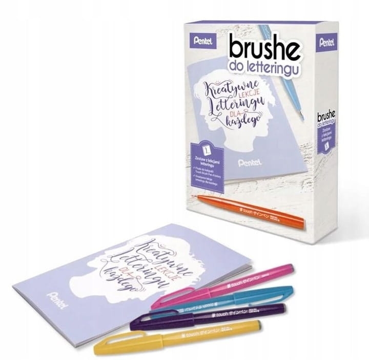Zestaw Pentel Brushe do Letteringu Dark z Pisakami SES15C-PSVY-L