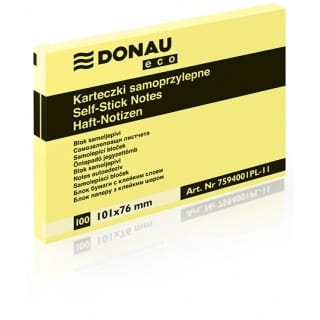 Notes Samoprzylepny Donau Eco 101x76mm Żółty 7594001PL-11