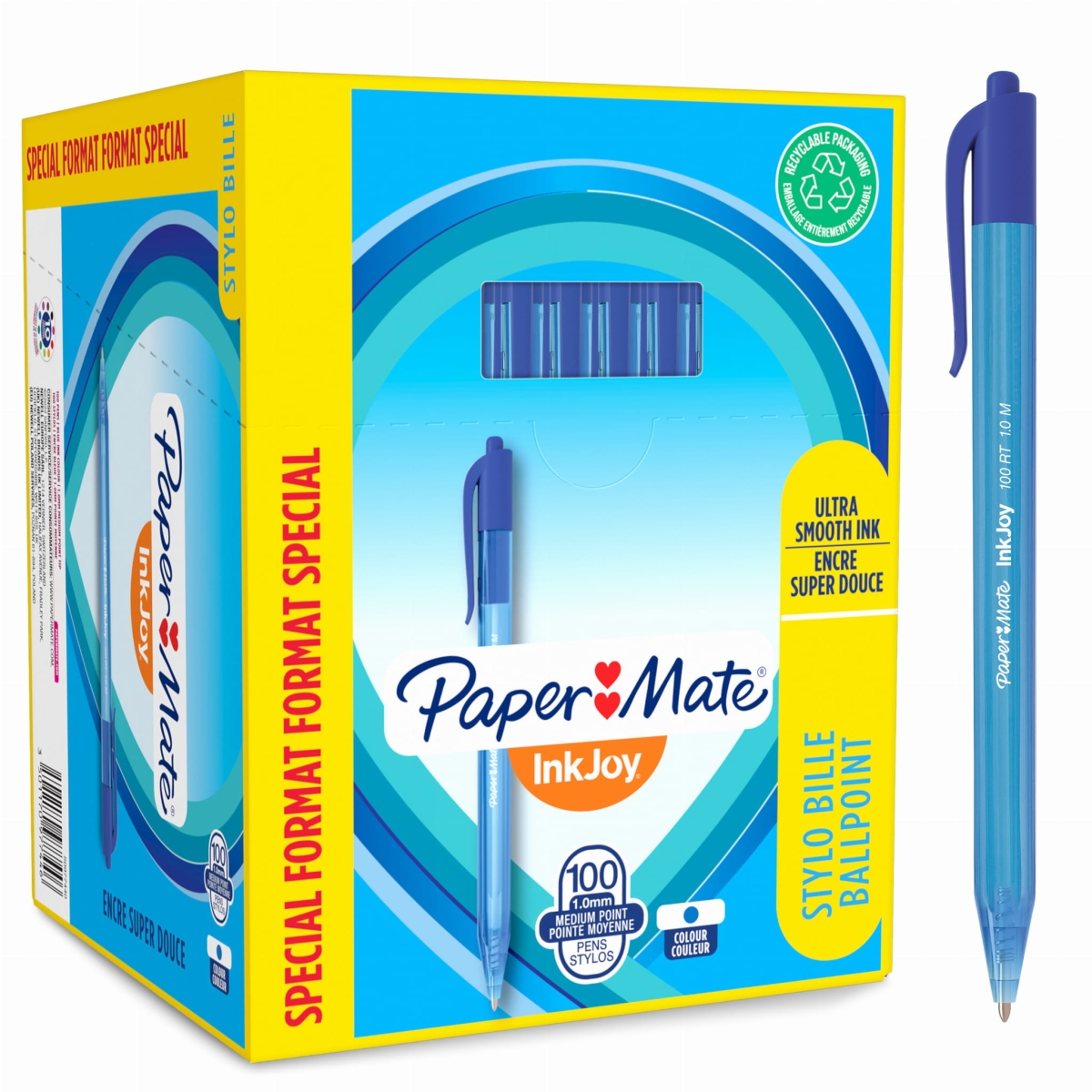 Długopis Automatyczny Paper-Mate Inkjoy 100 Niebieski 100 sztuk