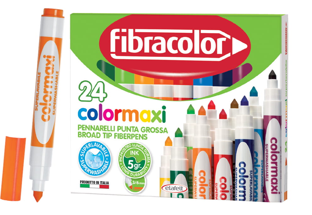 Mazaki Pisaki Superzmywalne Fibracolor Colorito Maxi 24 Kolory 6mm