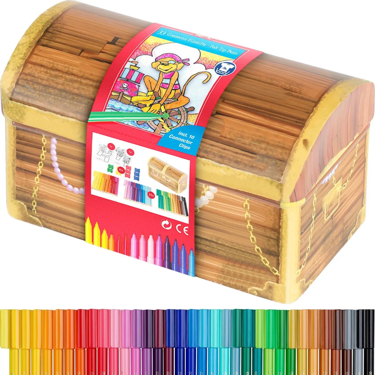 Flamastry Connector Piracka Skrzynia Skarbów Faber Castell 33 Kolory