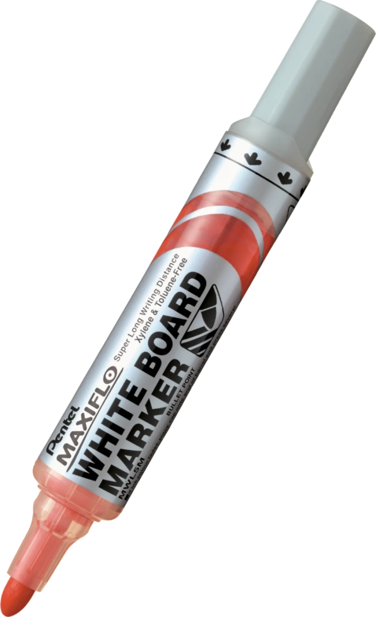 Marker Suchościeralny Pentel Czerwony Z Tłoczkiem Okrągła Końcówka