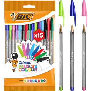 Długopis BIC Cristal Multi Colour mix Pouch 15szt