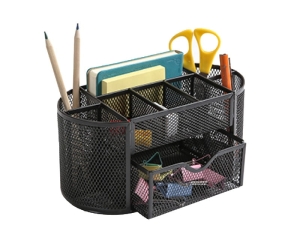 Przybornik Metalowy Z Szufladką Q-Connect Czarny KF18472