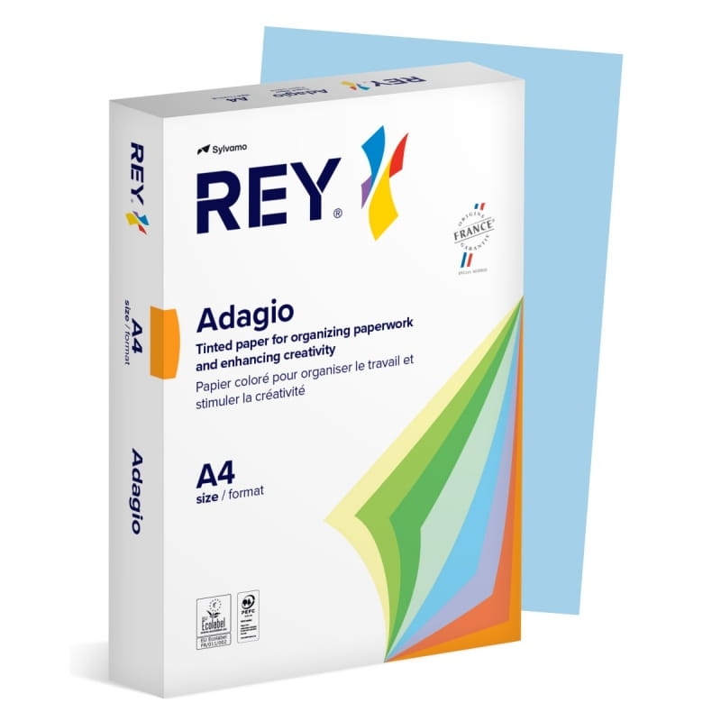 Papier Ksero REY ADAGIO A4 80gsm Niebieski Pastelowy 500 Akruszy