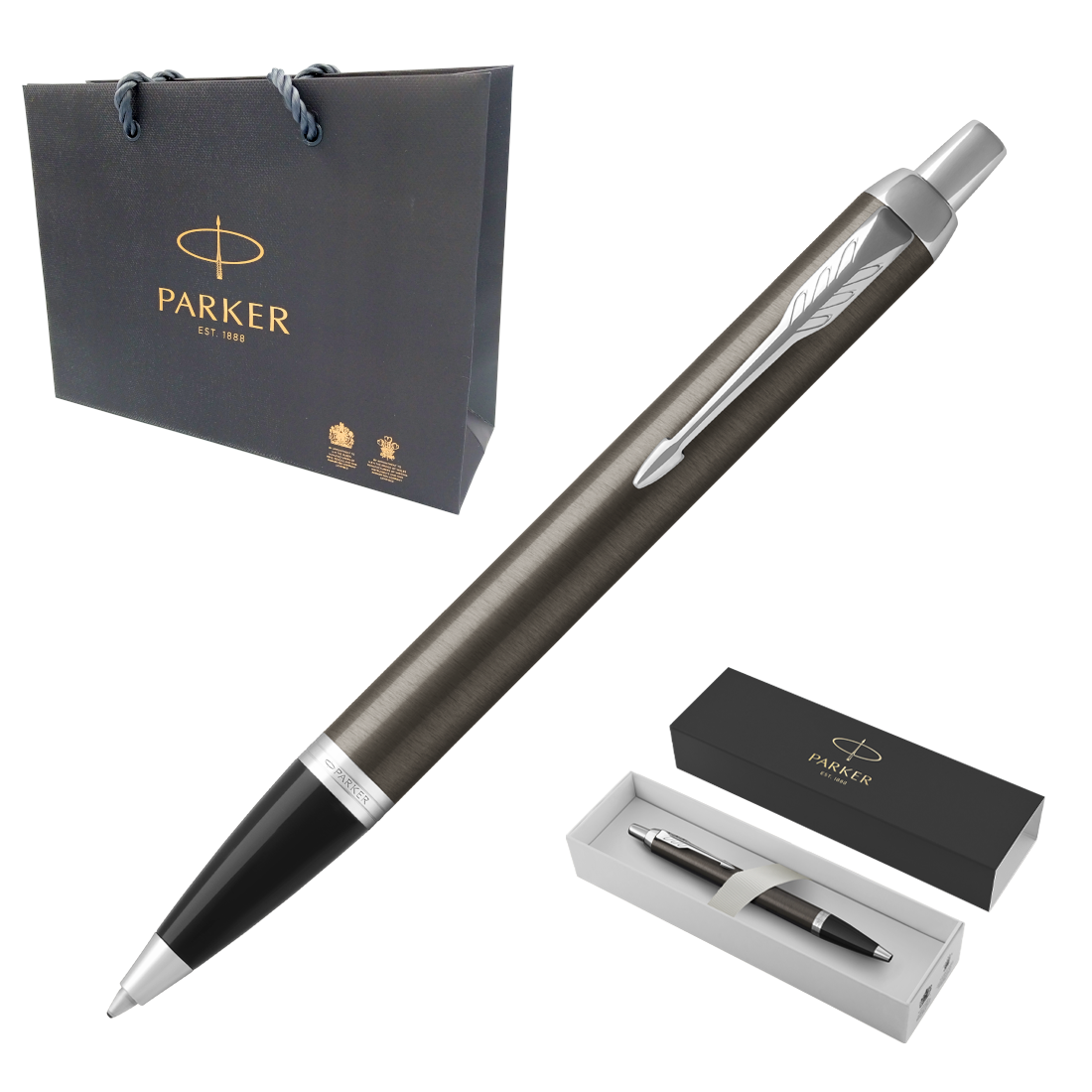 Długopis Automatyczny Parker IM Dark Espresso Brązowy M + Etui + Torebka
