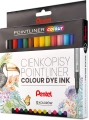 Zestaw Cienkopisów Kreślarskich Pentel Pointliner 0,4 mm 12 Różnych Kolorów