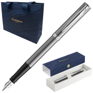 Pióro Wieczne Waterman Impression F Stalowe Z Palladem + Etui + Torebka