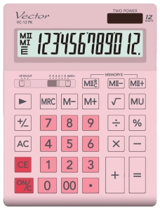 Kalkulator Vector VC-12 PK Różowy 12 Pozycyjny 155x209x34,7mm