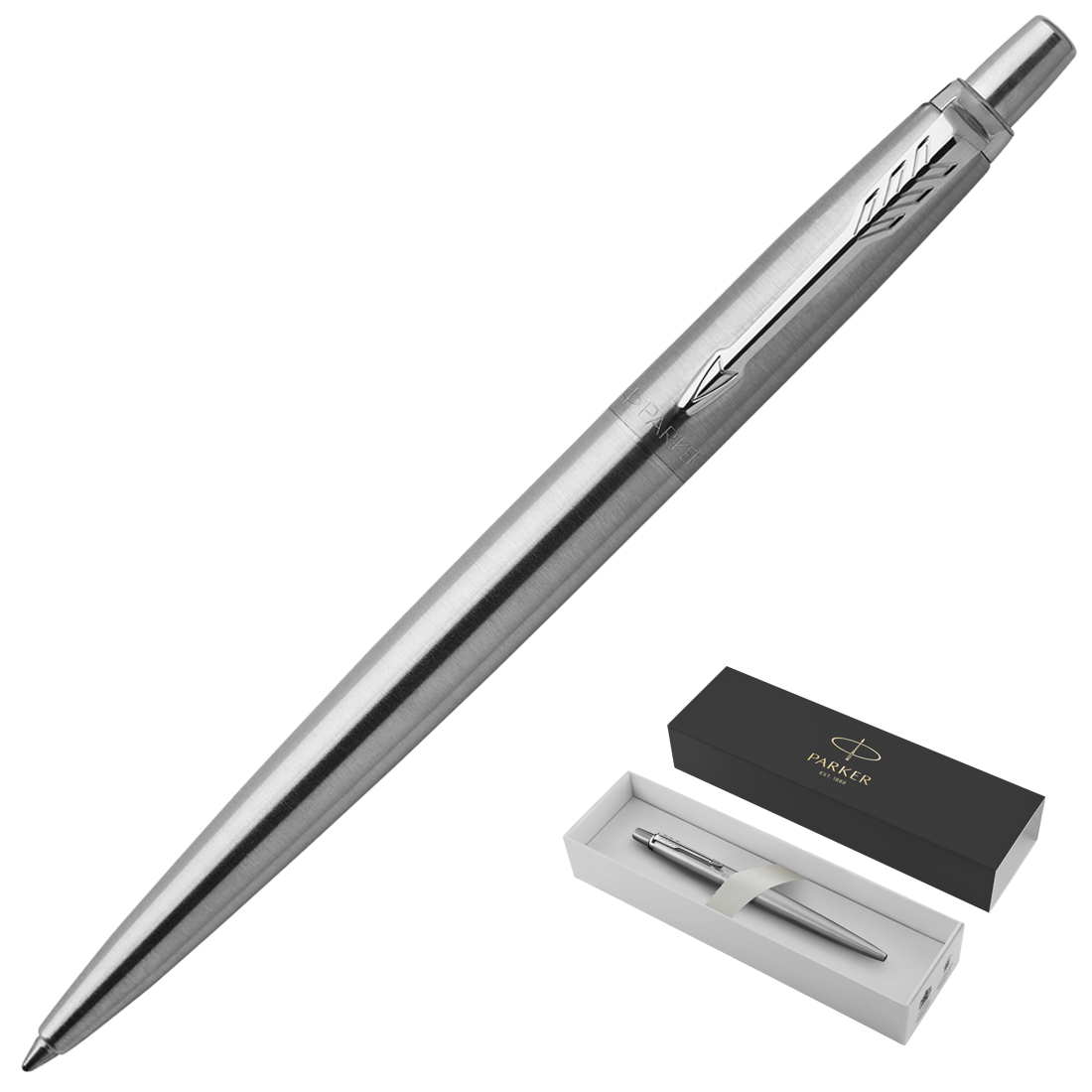 Długopis Automatyczny Parker Jotter CT Stalowy Matowy + Etui + Torebka
