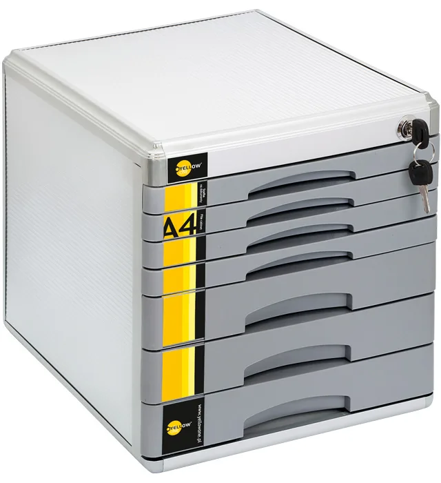 Szafka Na Dokumenty Yellow One Metalowa 7 Szuflad Zamykana Na Klucz