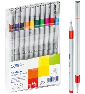 Cienkopis GRAND GR-380 10 Różnych Kolorów Grubość Linii 0,4mm