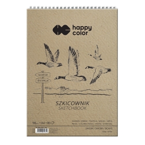 Szkicownik Na Spirali Ptaki A4 Biały 80 Arkuszy 90g Happy Color