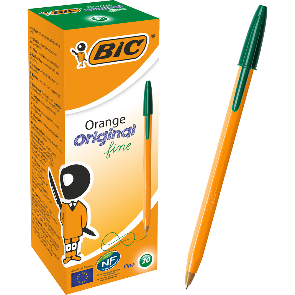 Długopis Biurowy Bic Orange Original Zielony 20 Sztuk Opakowanie Komplet