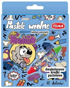 Kredki Pastelowe Wodne Dwustronne Kredzio Toma 8 Sztuk 16 Kolorów