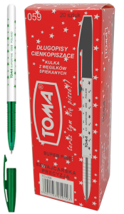 Długopis Superfine To-059 Toma Zielony 20 Sztuk
