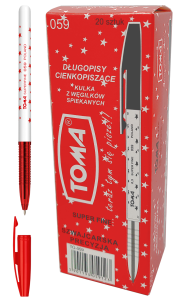 Długopis Superfine To-059 Toma Czerwony 20 Sztuk