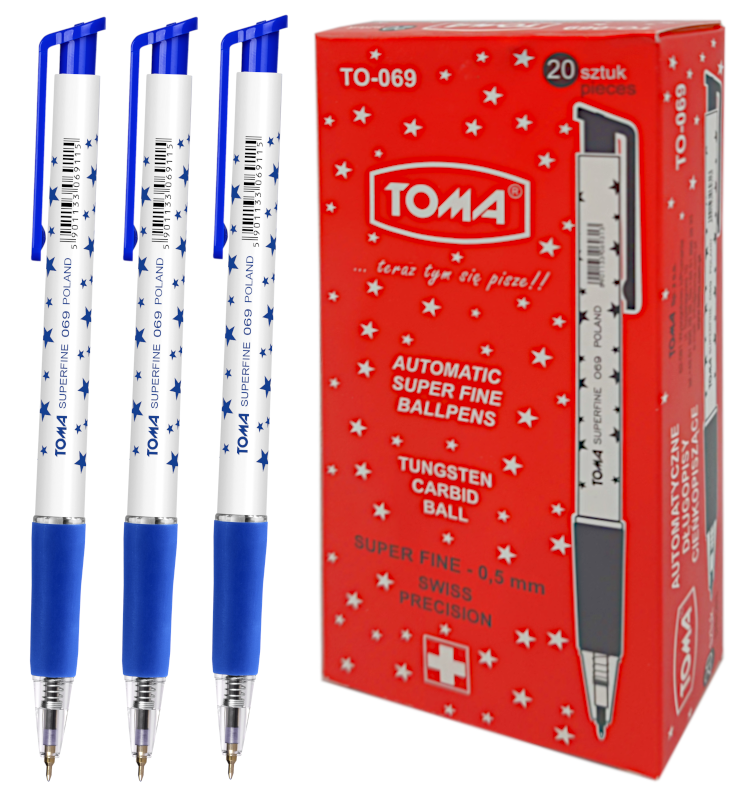 Długopis Automatyczny Toma 069 Niebieski 20 Sztuk