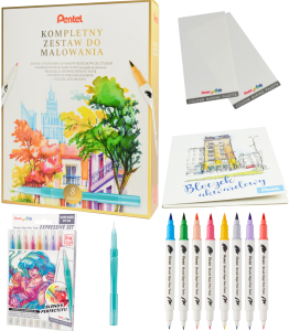 Kompletny Zestaw Do Malowania Manga Brushe Pisaki Pędzelkowe Pentel