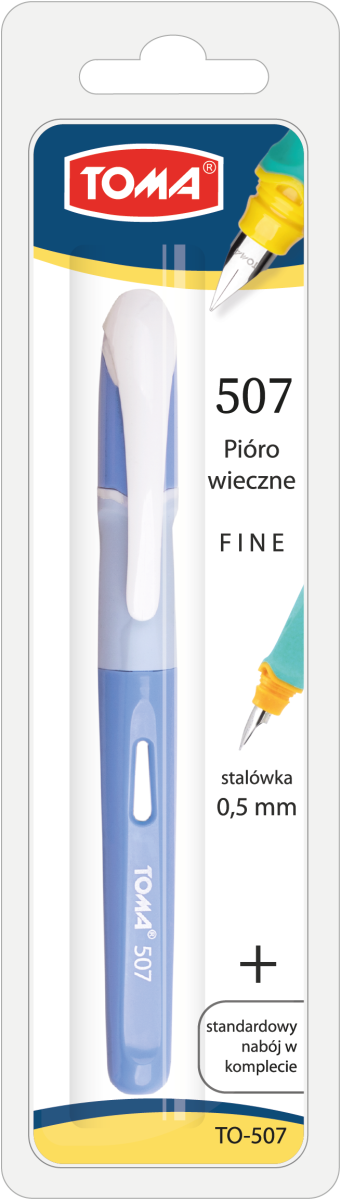 Pióro Wieczne Rubber Grip TO-507 Toma Pastelowy Niebieski Linia 0,5mm