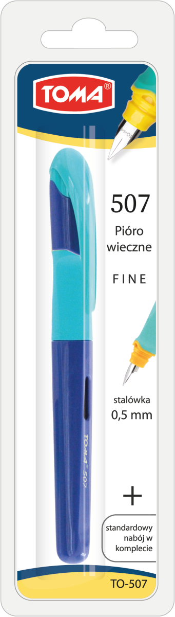 Pióro Wieczne Rubber Grip TO-507 Toma Niebieski Grubość Linii 0,5mm