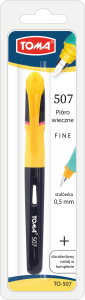 Pióro Wieczne Rubber Grip TO-507 Toma Żółto Czarny Grubość Linii 0,5mm