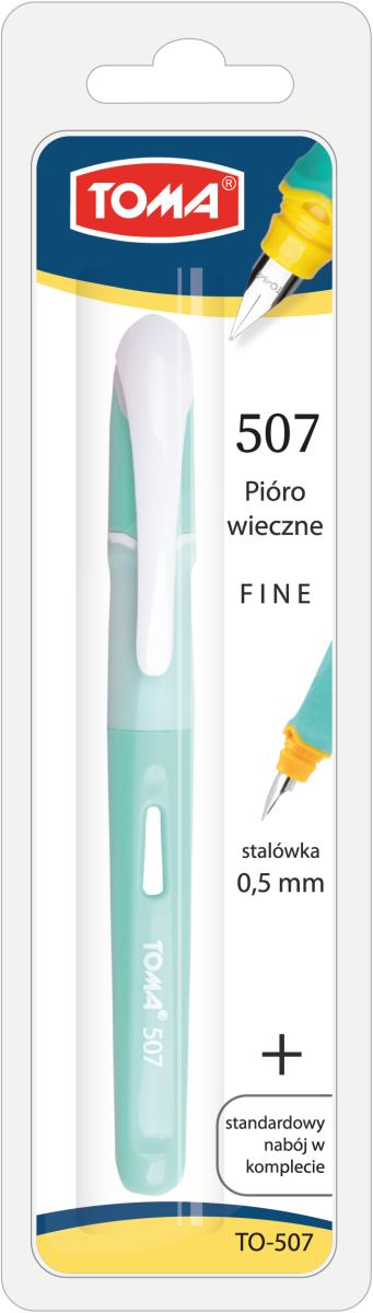 Pióro Wieczne Rubber Grip TO-507 Toma Pastelowy Zielony Linia 0,5mm