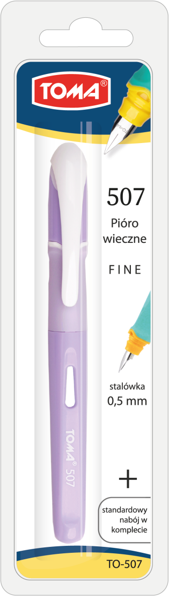 Pióro Wieczne Rubber Grip TO-507 Toma Pastelowy Fioletowy Linia 0,5mm