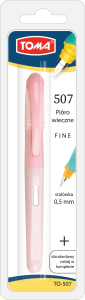 Pióro Wieczne Rubber Grip TO-507 Toma Pastelowy Różowy Linia 0,5mm