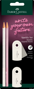 Zestaw Sparkle Coconut Milk 2 Ołówki Temperówka Gumka Faber-Castell
